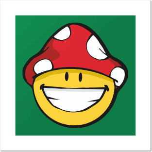 Mushroom Smiley Posters and Art